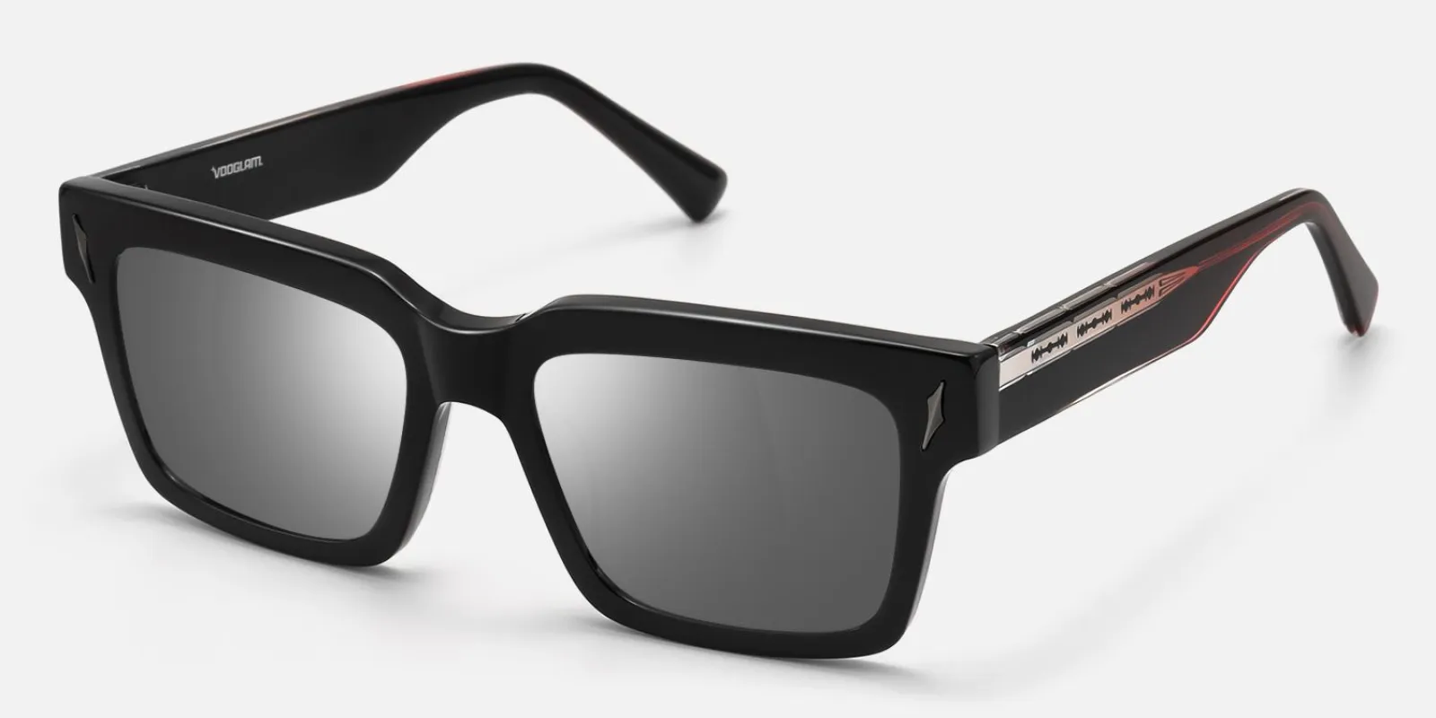 Razor - Rectangle Black Sunglasses made by Vooglam
