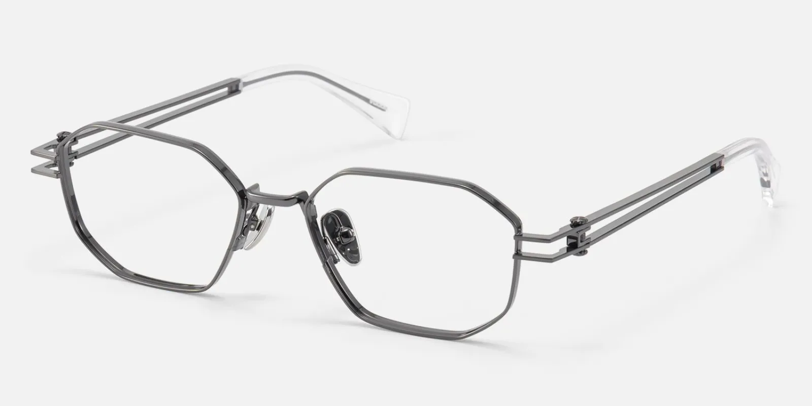 Loos - Geometric Gray Eyeglasses made by Vooglam