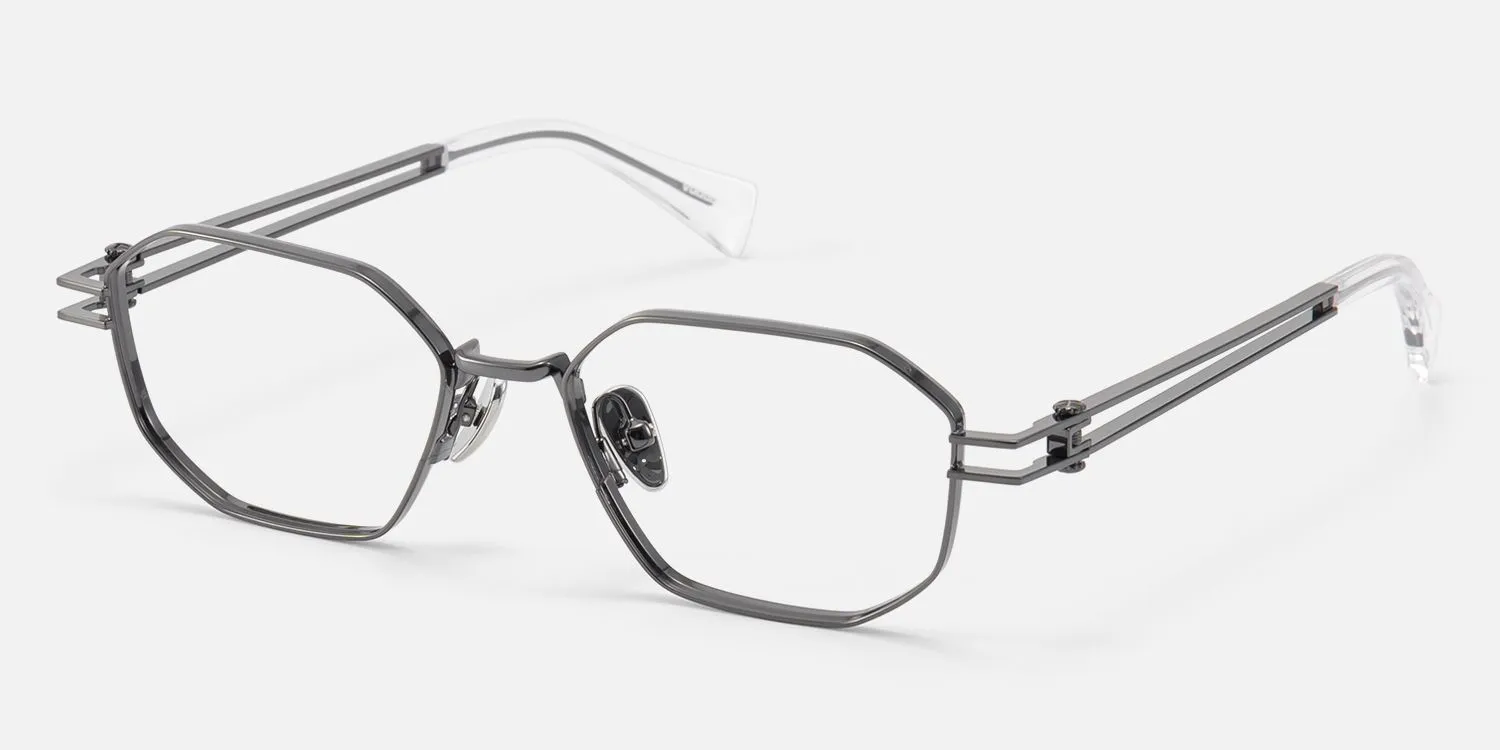 Loos - Geometric Gray Eyeglasses sold by Vooglam