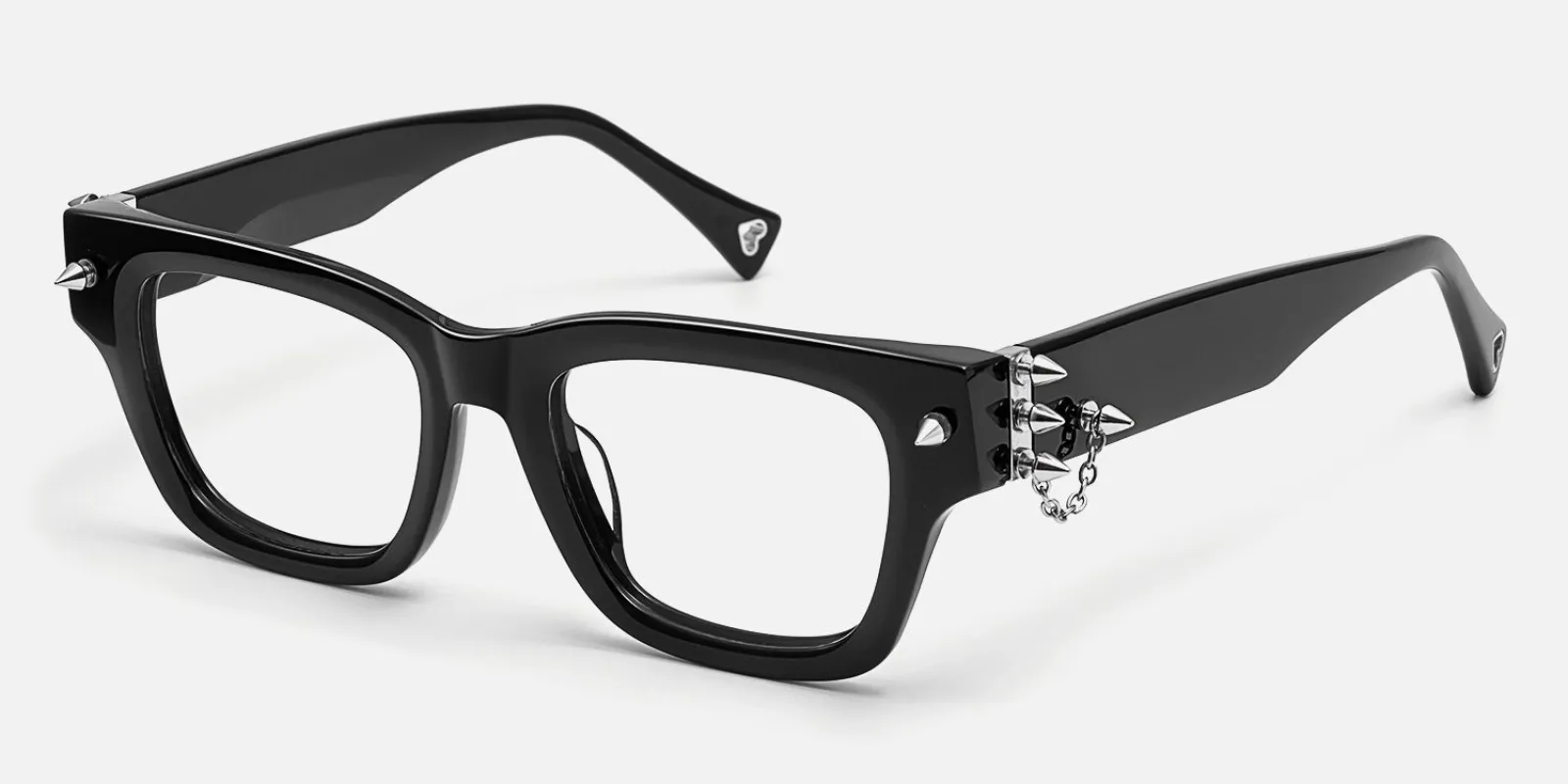 Stud - Rectangle Black Eyeglasses made by Vooglam
