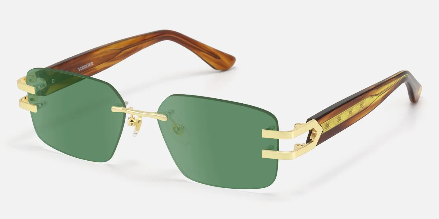 Aurum - Rectangle Tortoise Sunglasses sold by Vooglam