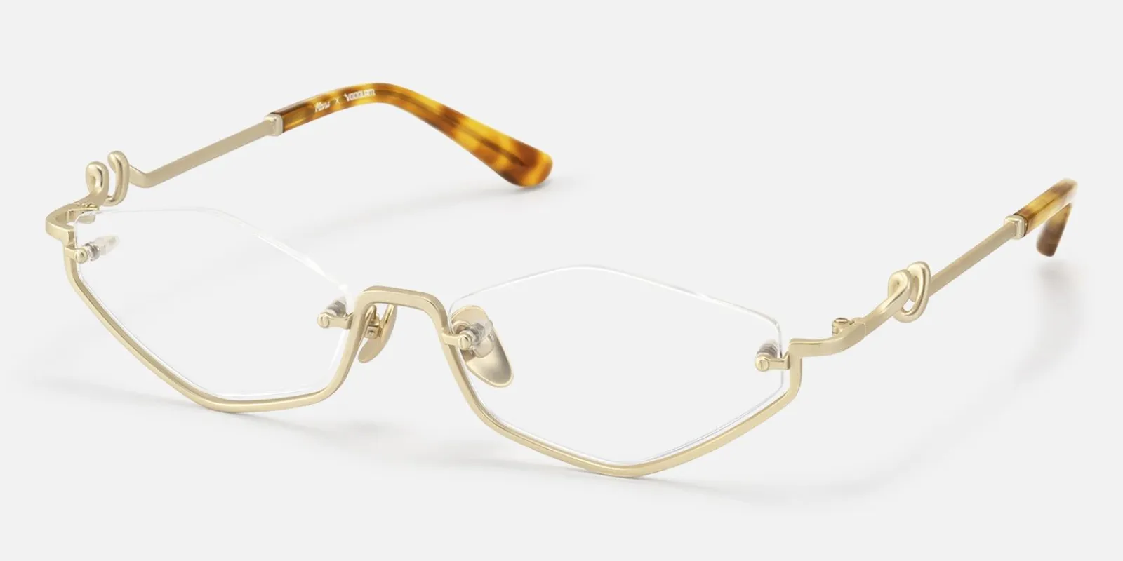 Niseko - Geometric Gold Eyeglasses made by Vooglam