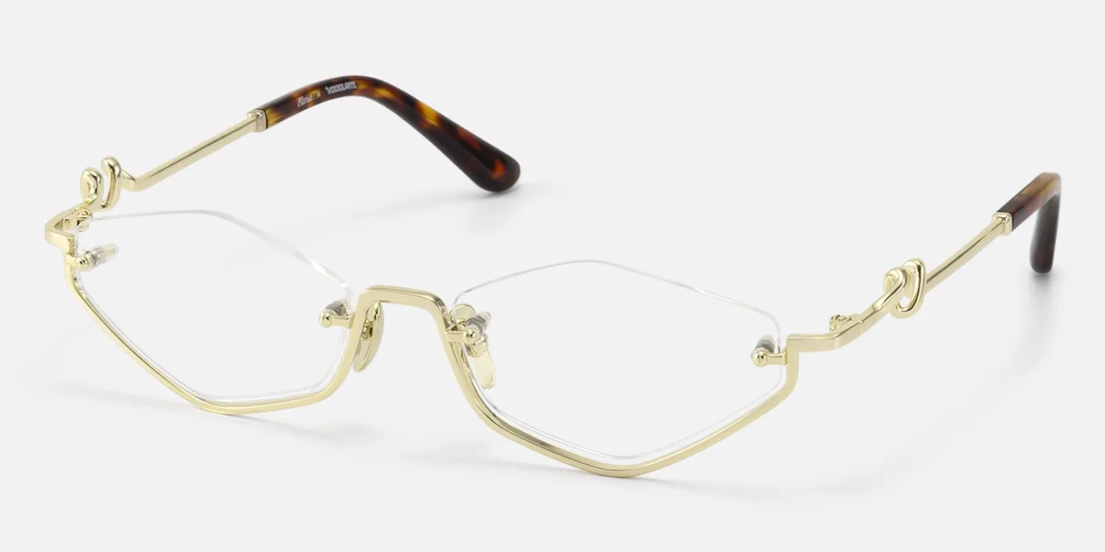 Niseko - Geometric Gold Eyeglasses made by Vooglam