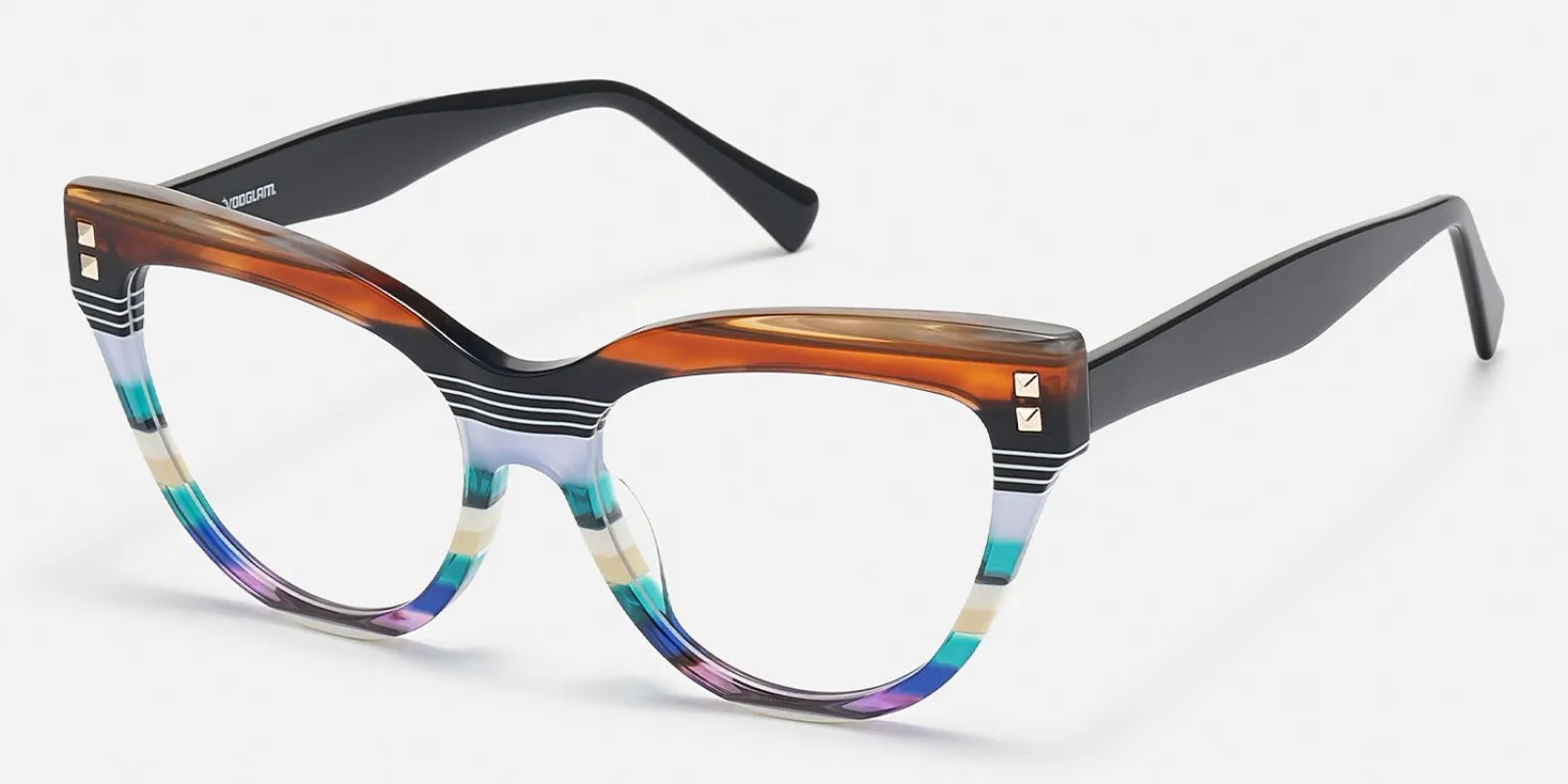 Dalila - Cat Eye Multicolor Eyeglasses made by Vooglam