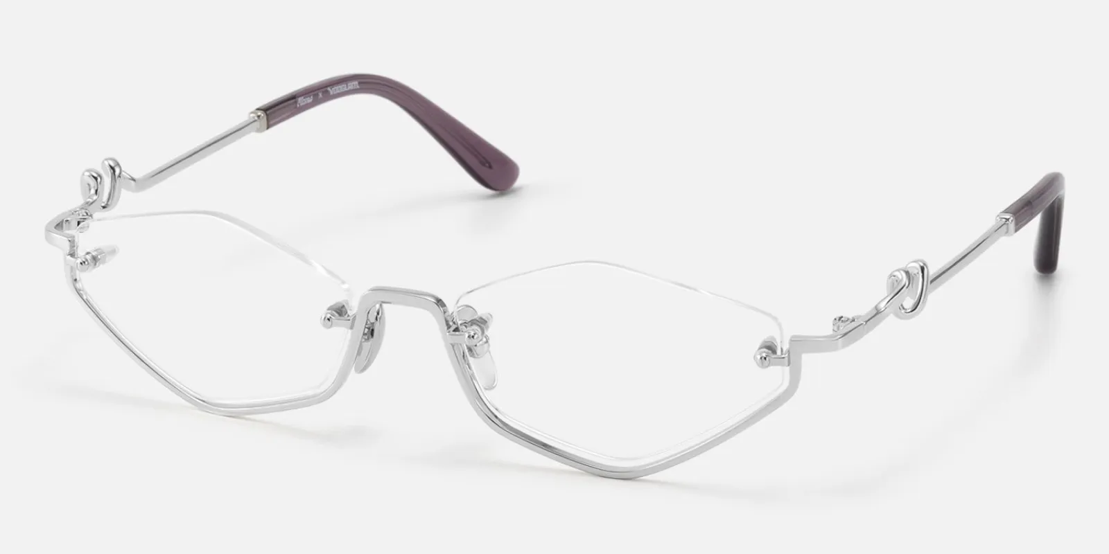 Niseko - Geometric Silver Eyeglasses made by Vooglam