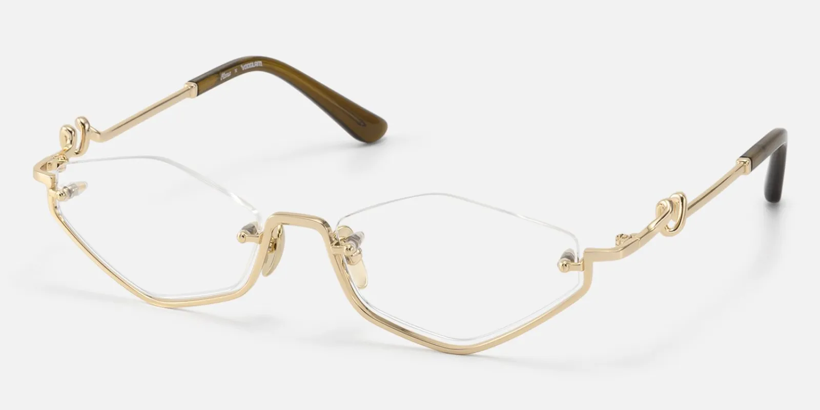 Niseko - Geometric Gold Eyeglasses made by Vooglam