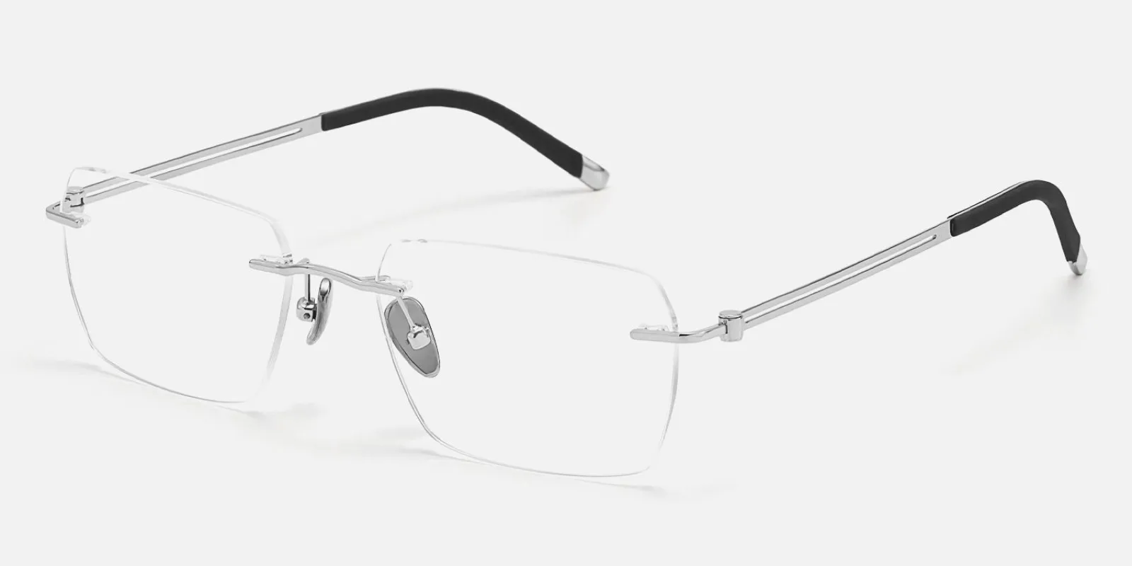 Glaze - Rectangle Silver Eyeglasses made by Vooglam