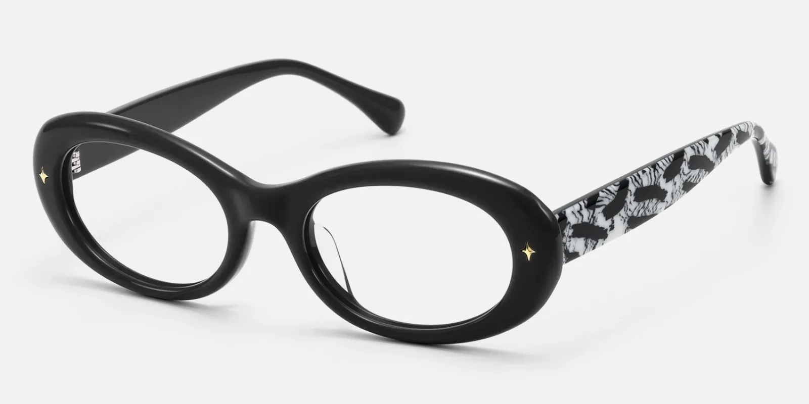 Vexa - Oval Black Eyeglasses made by Vooglam