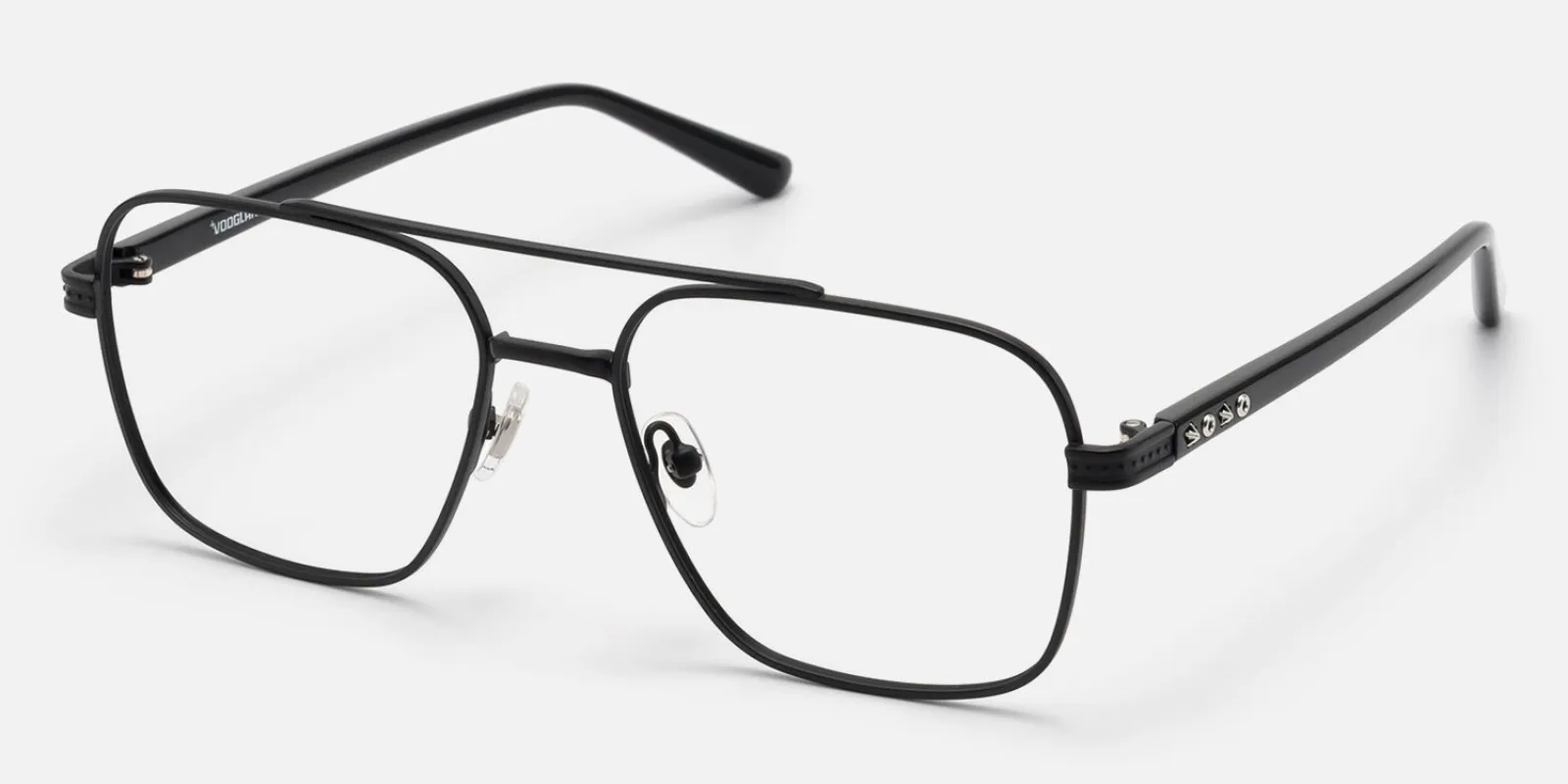 Kovar - Aviator Black Eyeglasses made by Vooglam