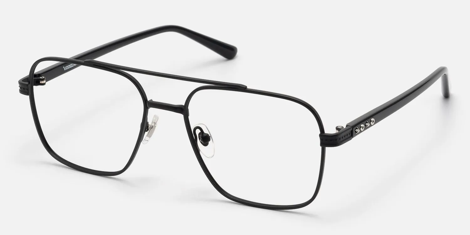 Kovar - Aviator Black Eyeglasses sold by Vooglam