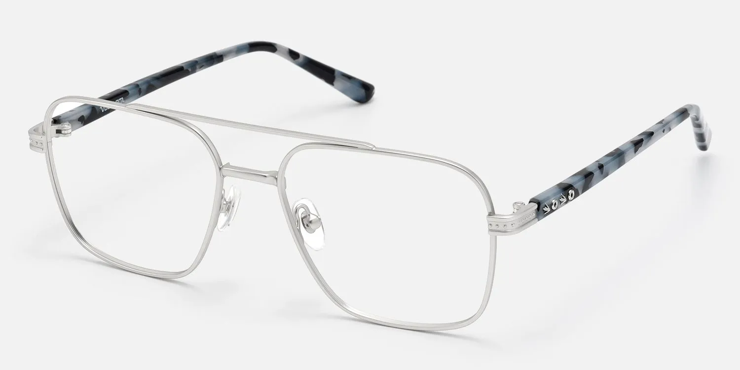 Kovar - Aviator Silver Eyeglasses sold by Vooglam