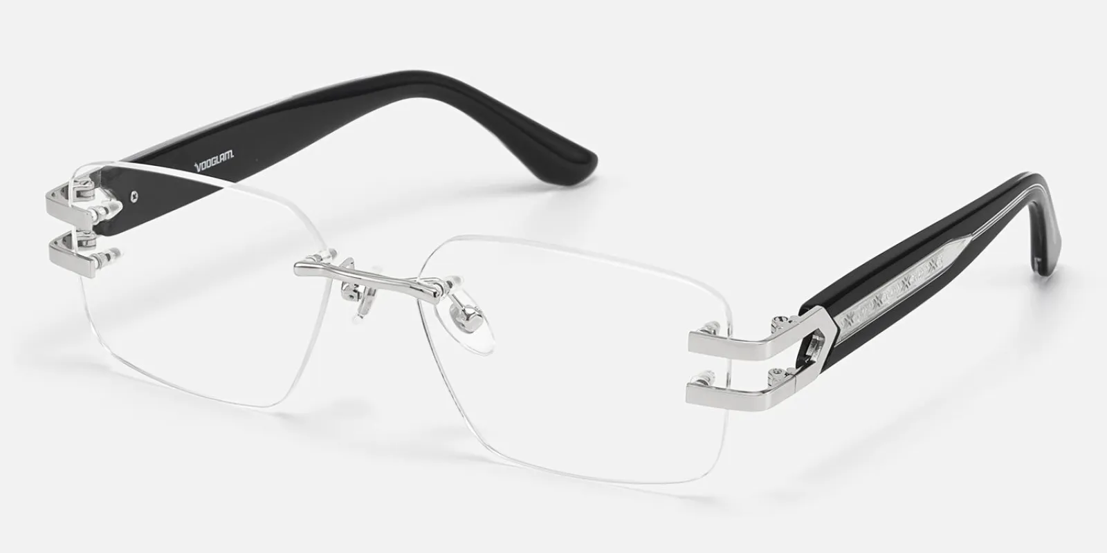Aurum - Rectangle Black Eyeglasses made by Vooglam