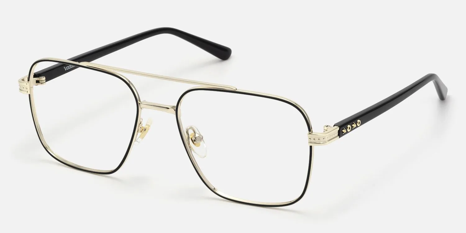 Kovar - Aviator Black Eyeglasses sold by Vooglam