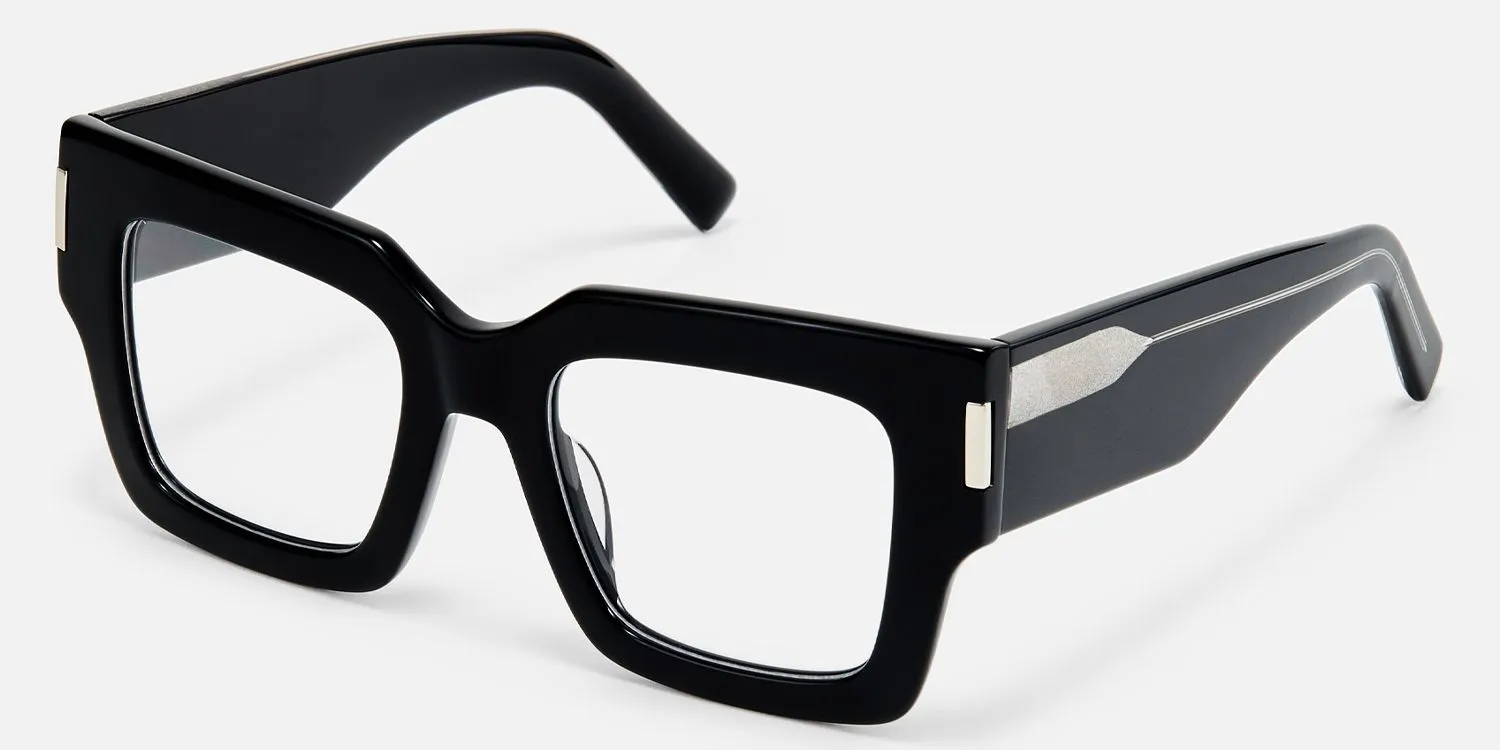 Vaeda - Square Black Eyeglasses sold by Vooglam