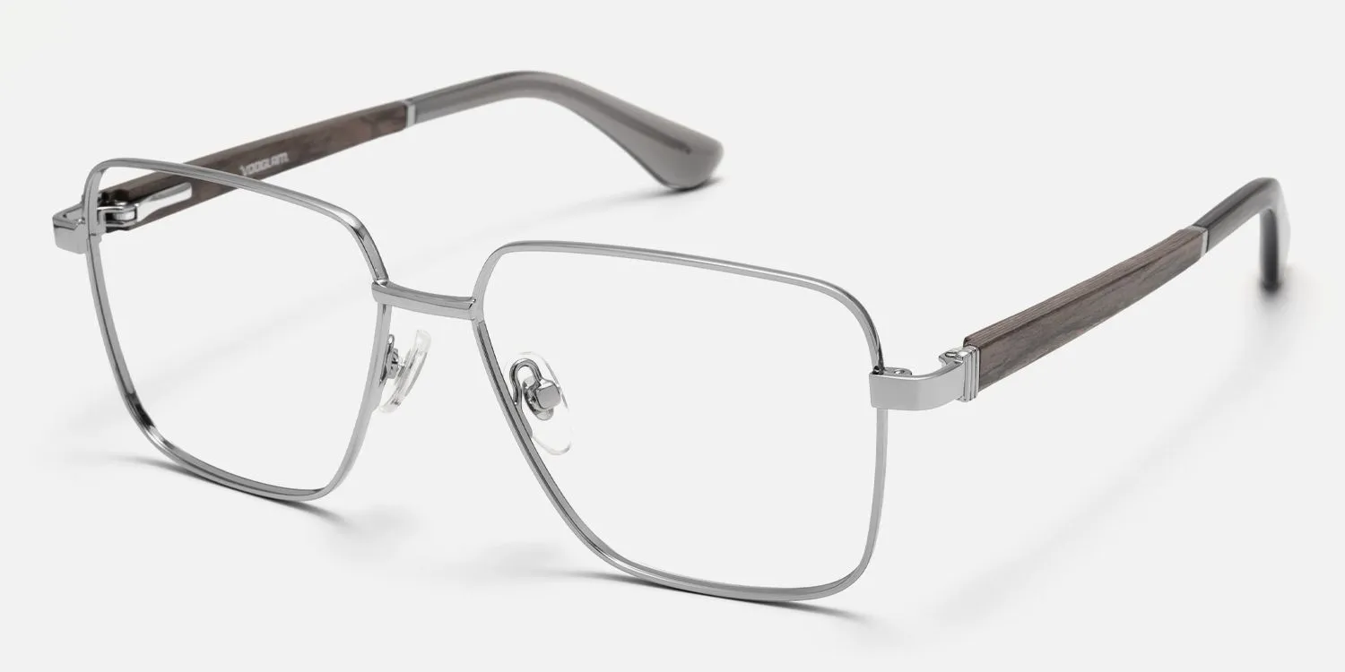 Griot - Square Silver Eyeglasses sold by Vooglam
