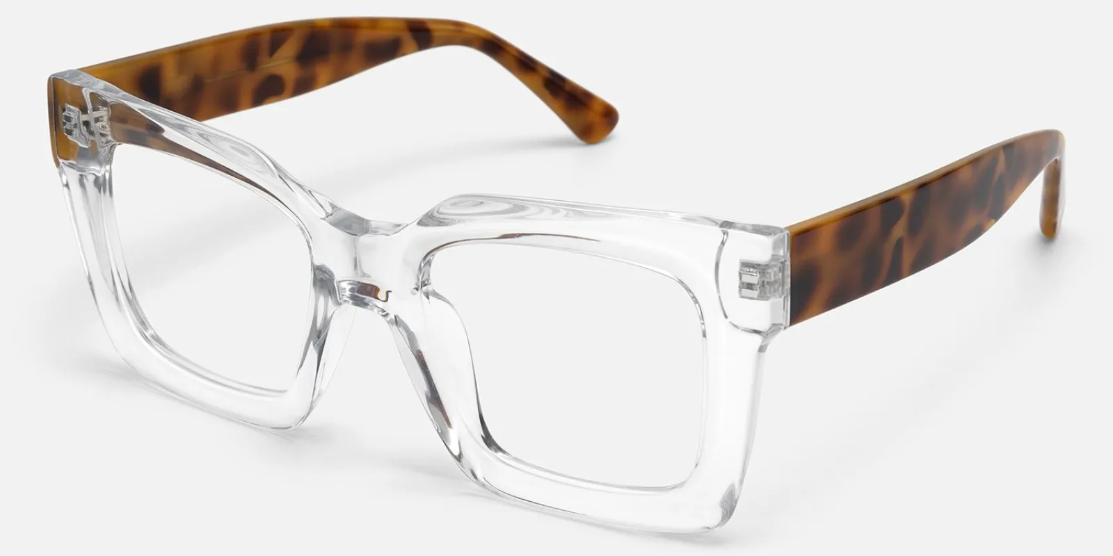Pacheco - Clear Square Glasses Tortoiseshell Arms made by Vooglam