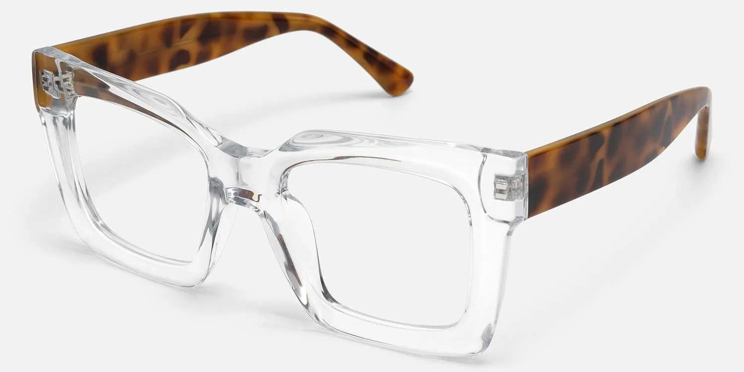 Pacheco - Clear Square Glasses Tortoiseshell Arms sold by Vooglam product image thumbnail 2
