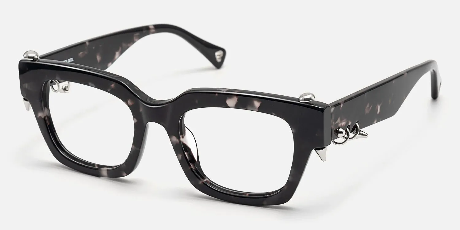 Sabrina - Rectangle Tortoise Eyeglasses sold by Vooglam