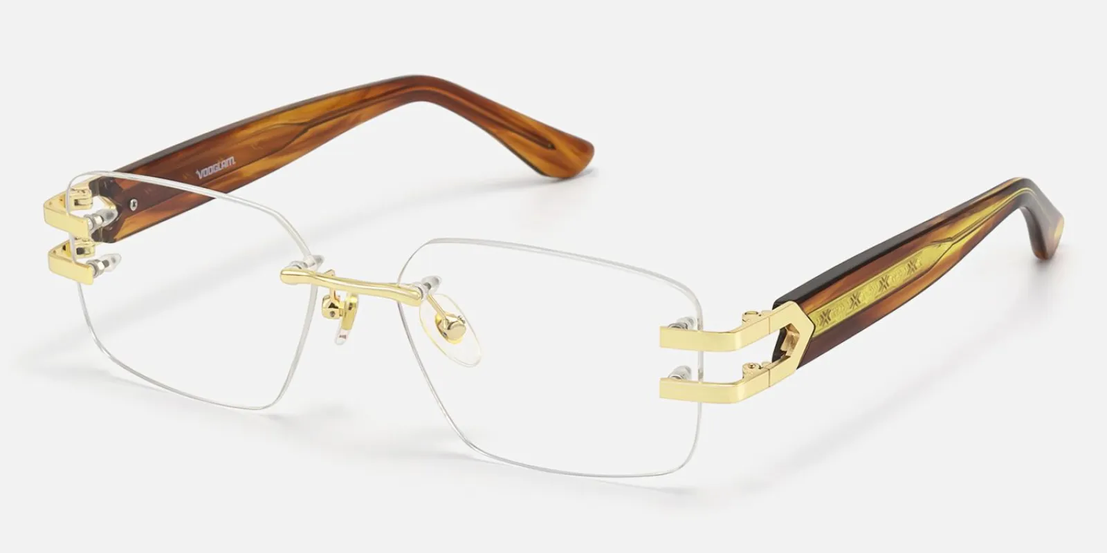 Aurum - Rectangle Tortoise Eyeglasses made by Vooglam