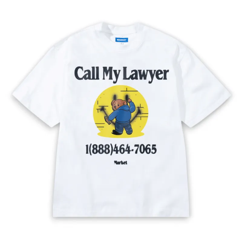 Smiley Call My Lawyer Bear Tee sold by Grinmore