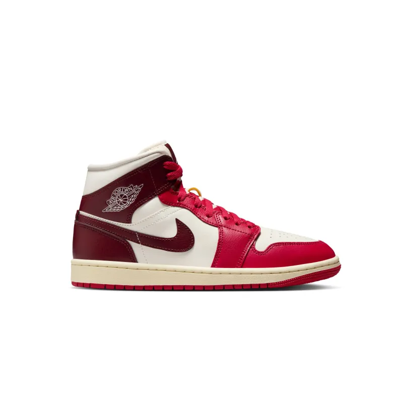 WMNS Air Jordan 1 Mid Sail Mystic Hibiscus sold by Grinmore