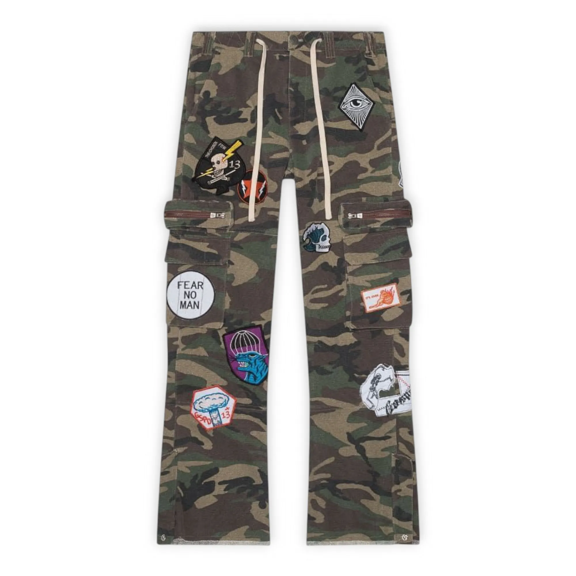 Patchwork Flared Cargo Pants sold by Grinmore