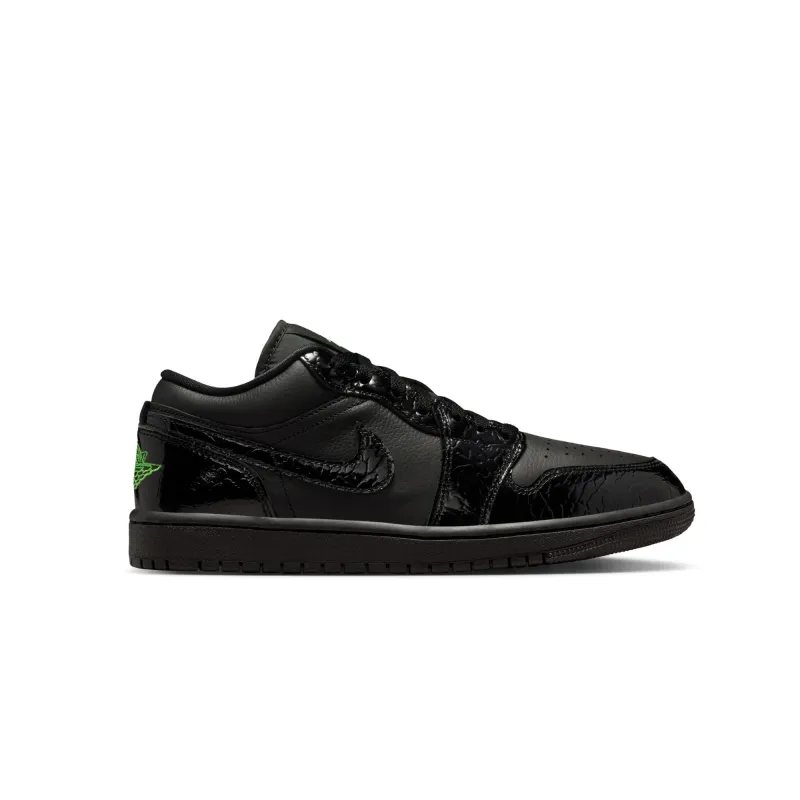 WMNS Air Jordan 1 Low Black Croc Scream Green SE sold by Grinmore