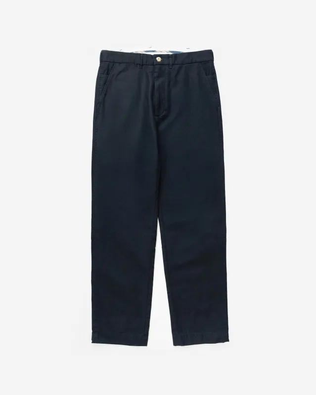 The Haven Pant in Navy sold by Manresa