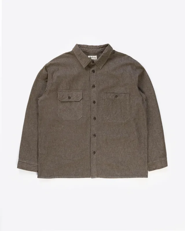 The Lachlan Shirt in Brown Denim sold by Manresa
