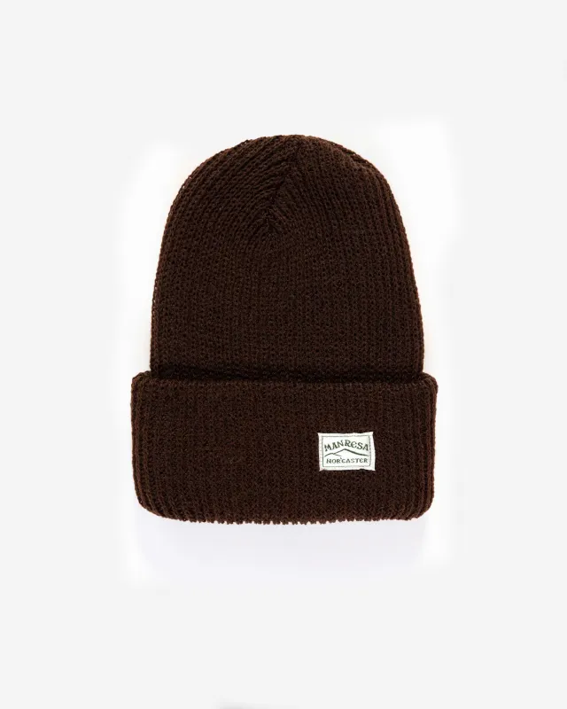 The Watch Cap Beanie in Chocolate sold by Manresa