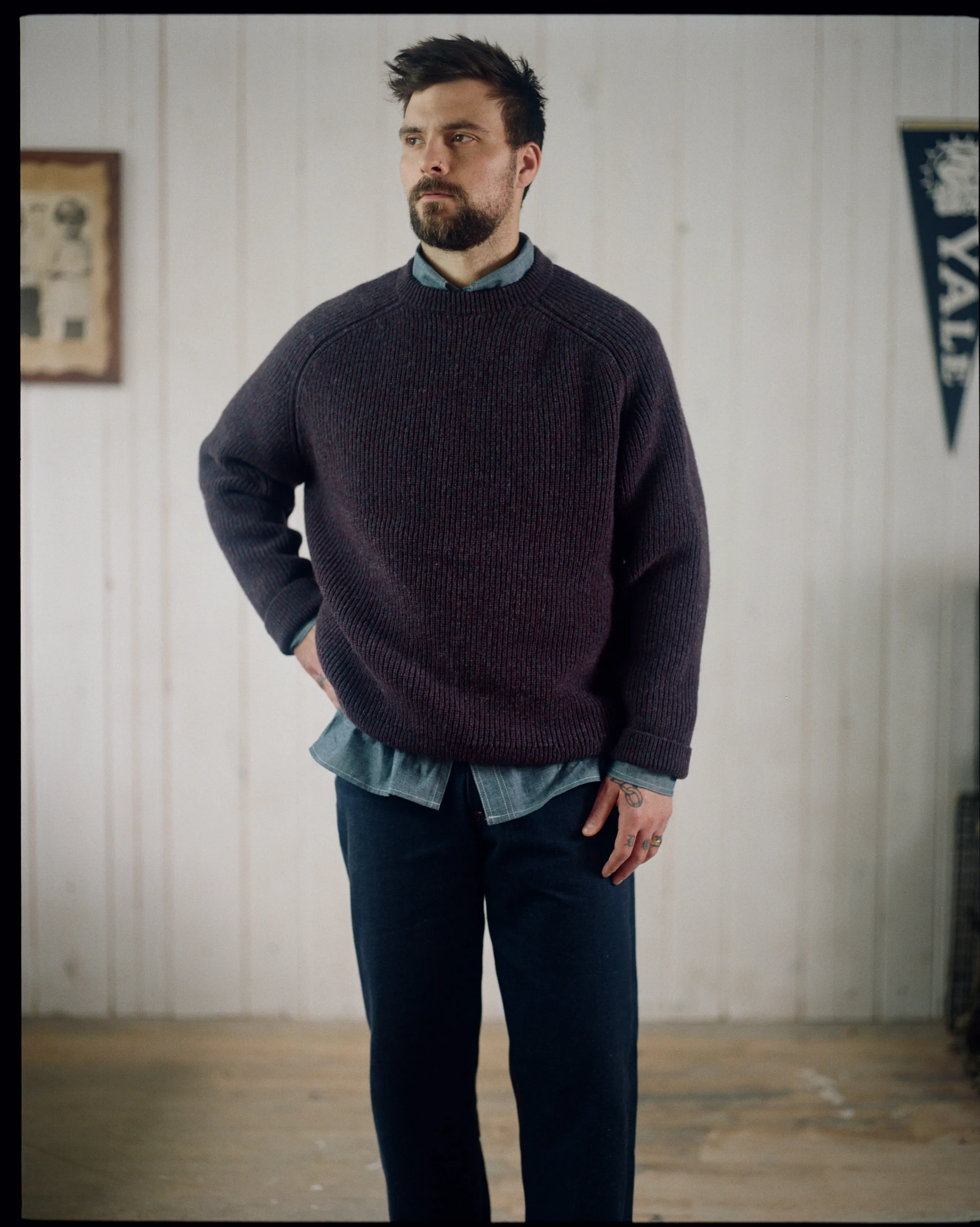 The Crawford Sweater in Plum Multi Shetland sold by Manresa product image thumbnail 2