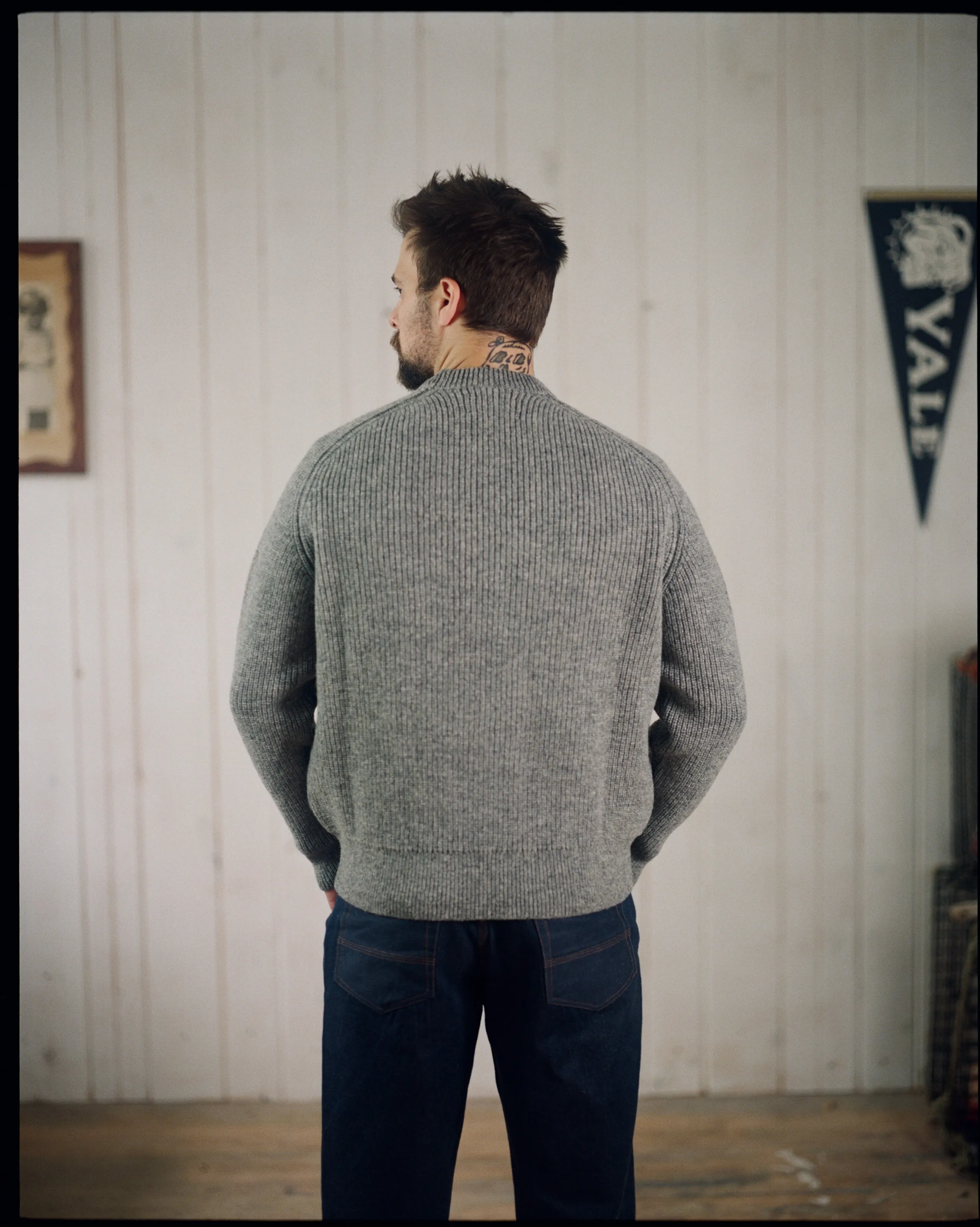 The Crawford Sweater in Gray Shetland sold by Manresa product image thumbnail 2