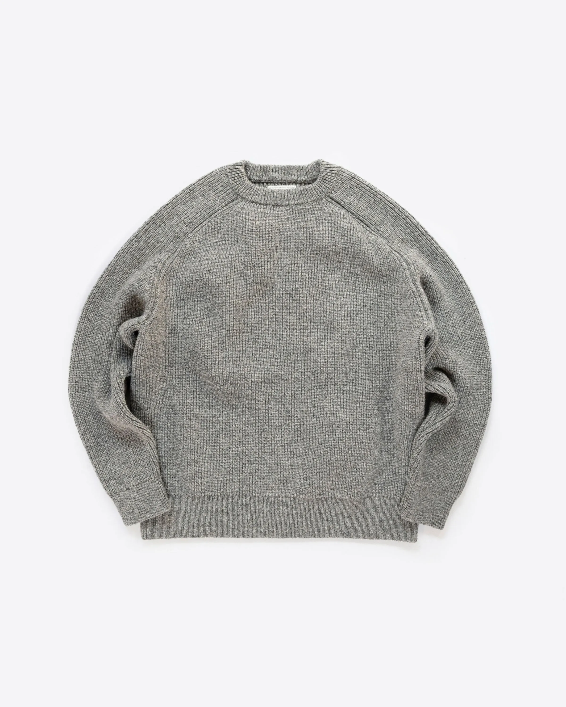 The Crawford Sweater in Gray Shetland sold by Manresa