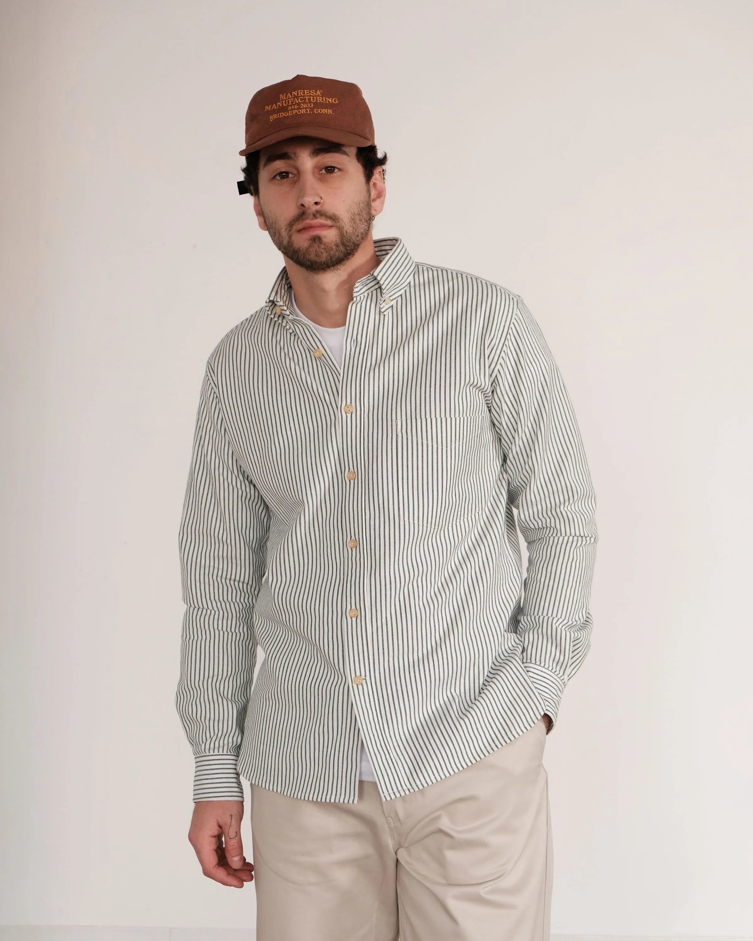 The Yale Shirt in Forest Stripe sold by Manresa product image thumbnail 2