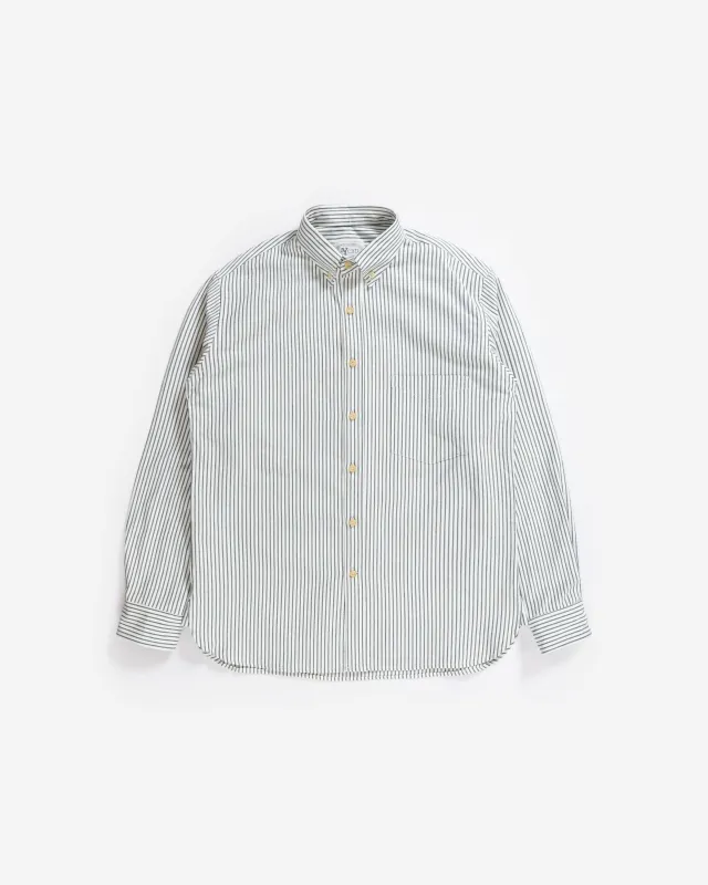 The Yale Shirt in Forest Stripe made by Manresa