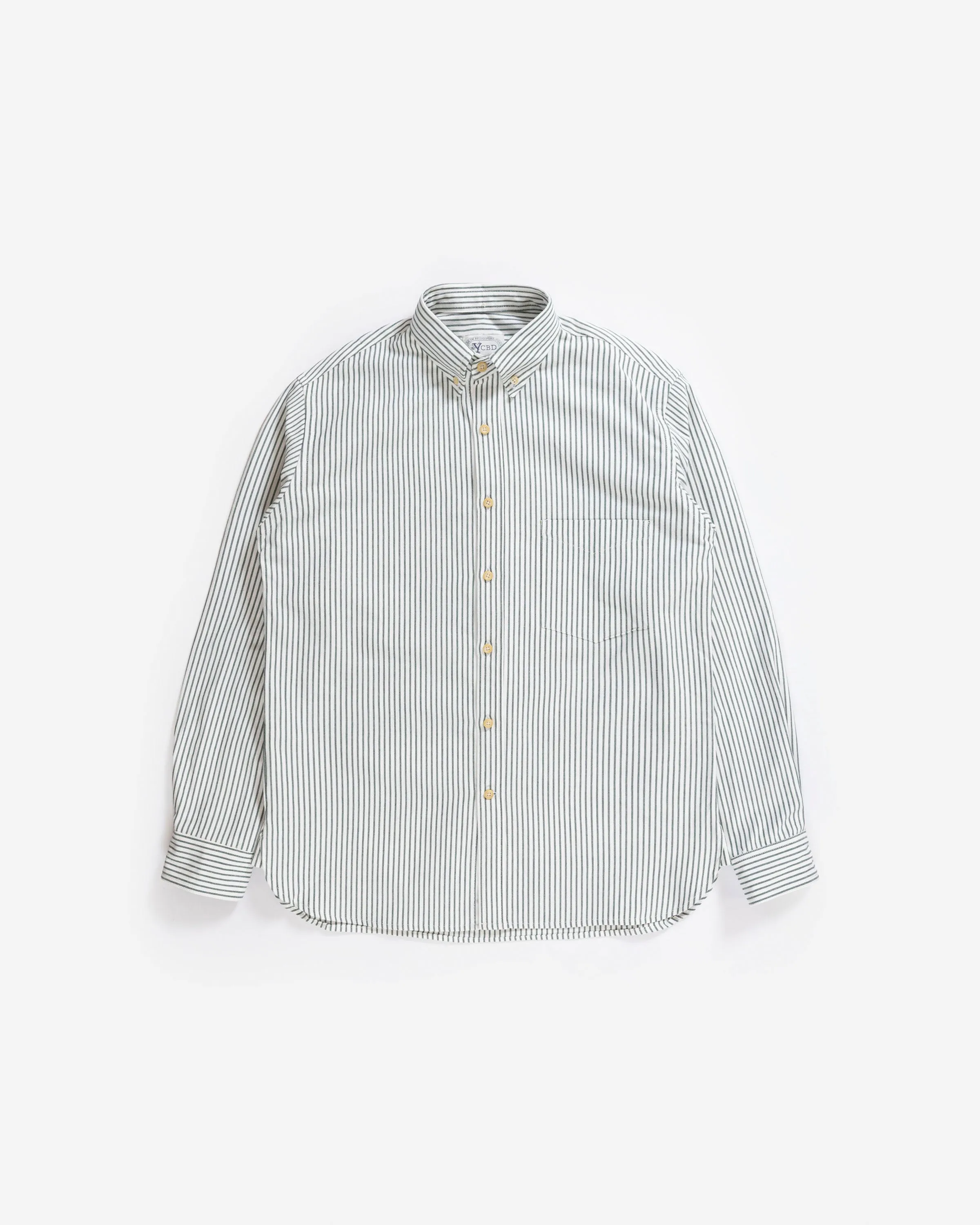 The Yale Shirt in Forest Stripe sold by Manresa