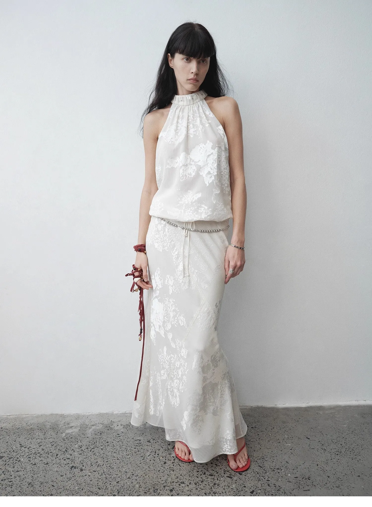 "Light and Shadow" Retro Posey Halter Neck Vest sold by Firelady Sheepskin