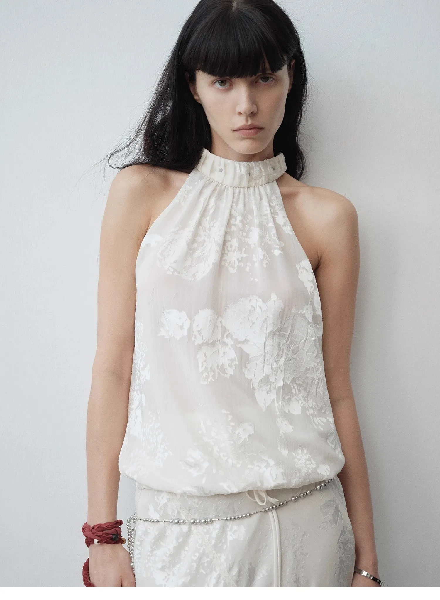 "Light and Shadow" Retro Posey Halter Neck Vest sold by Firelady Sheepskin product image thumbnail 2