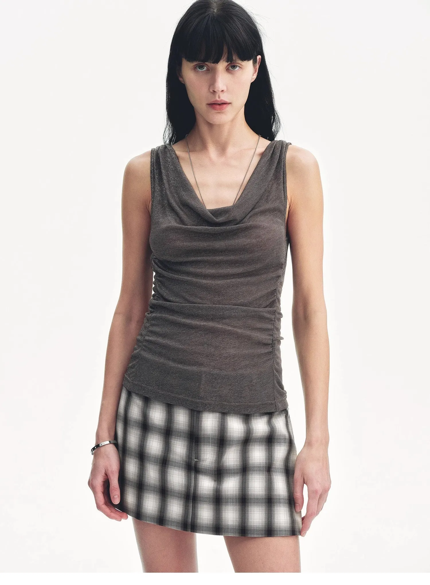 "Energetic Encounter" Modern Temperament Draped Neck Fitted Vest sold by Firelady Sheepskin product image thumbnail 5