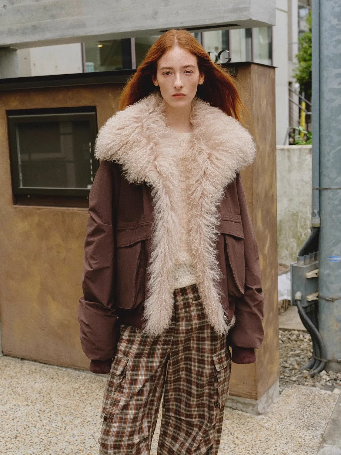 Winter is coming fashionable warm and waterproof detachable silhouette beach wool collar short down parka sold by Firelady Sheepskin