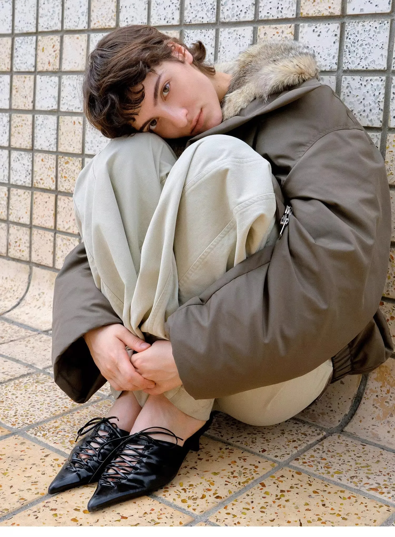 Travel Notes Fashionable warm and fluffy waterproof outdoor fox fur collar removable down parka for winter sold by Firelady Sheepskin product image thumbnail 4