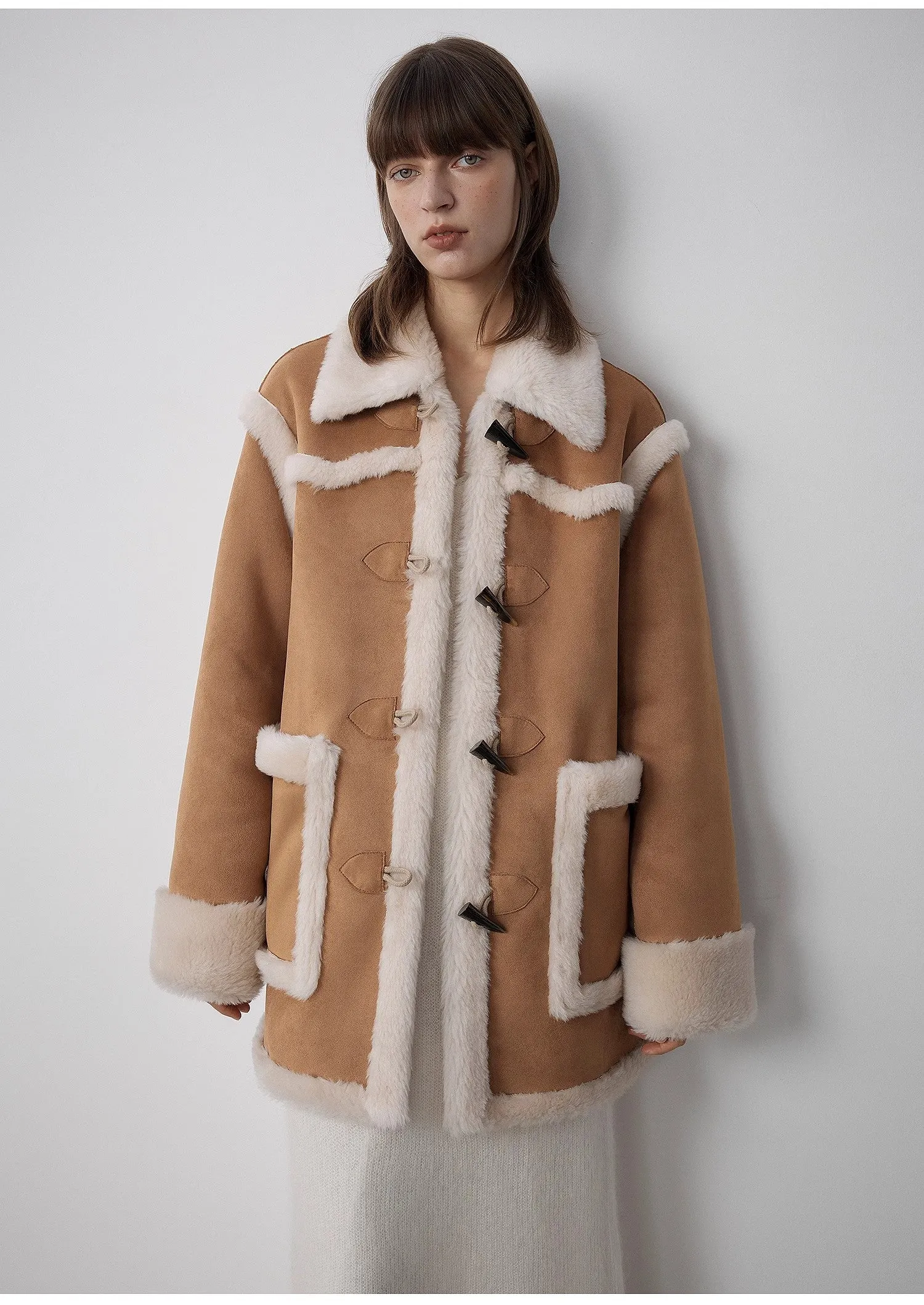 "Western Sunset"Winter Wool Artificial Compound Suede Shearling Fur Coat for Women sold by Firelady Sheepskin product image thumbnail 5