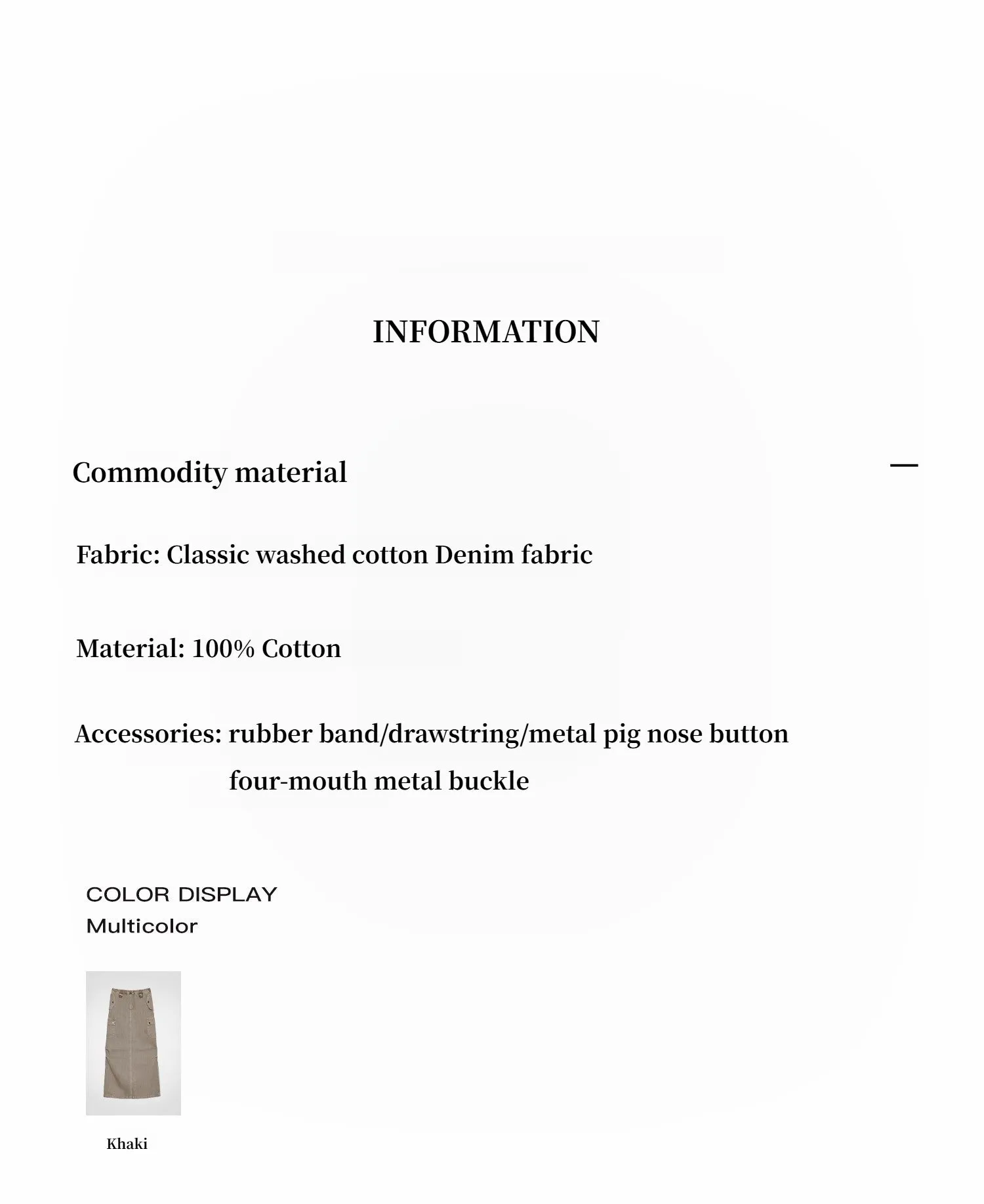 "Dune Fantasy" Wasteland Style Washed Drawstring Elastic Low Rise Straight Workwear Denim Skirt sold by Firelady Sheepskin product image thumbnail 4