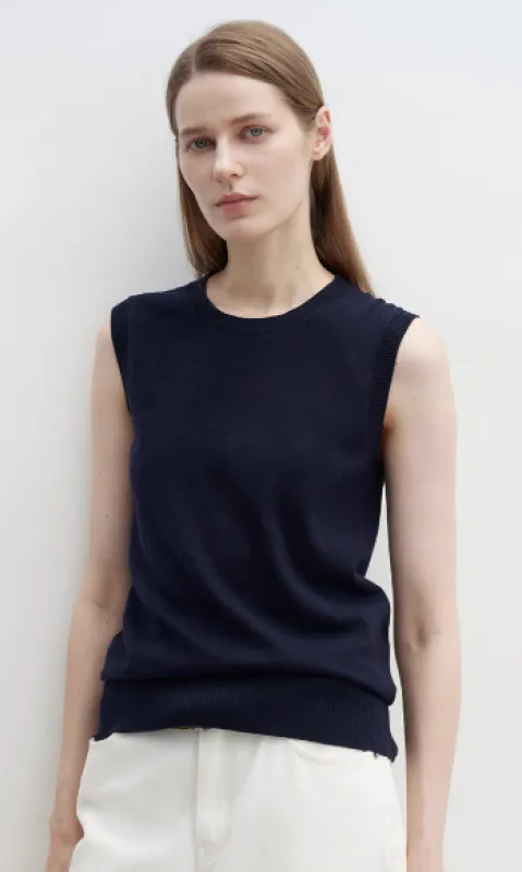 "Six Pence" round neck knitted sweater vest for women sold by Firelady Sheepskin