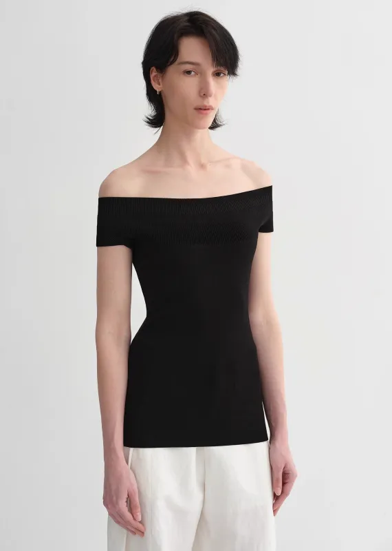 Mulberry silk blended one-shoulder strapless elegant multi-color knitted summer top T-shirt for women sold by Firelady Sheepskin