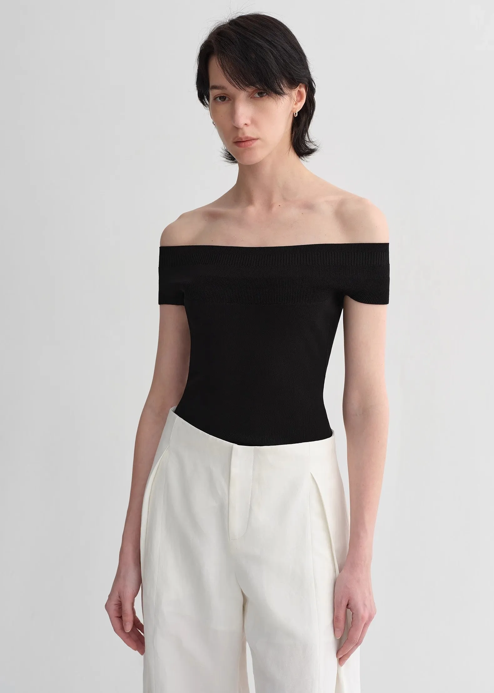 Mulberry silk blended one-shoulder strapless elegant multi-color knitted summer top T-shirt for women sold by Firelady Sheepskin product image thumbnail 5