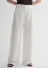 Summer mulberry silk linen waistless three-dimensional pleated wide-leg pants for women sold by Firelady Sheepskin
