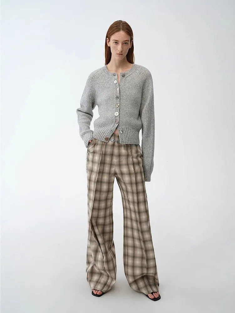 "Hokkaido Weaving Love" wool blend crew neck cardigan top sold by Firelady Sheepskin