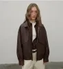 "Loveless Muse" Brown Retro Genuine Leather Jacket Women's Motorcycle Sheep Leather Jacket Short sold by Firelady Sheepskin