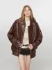 Rebel Vintage distressed waxed silhouette lapel leather jacket sold by Firelady Sheepskin